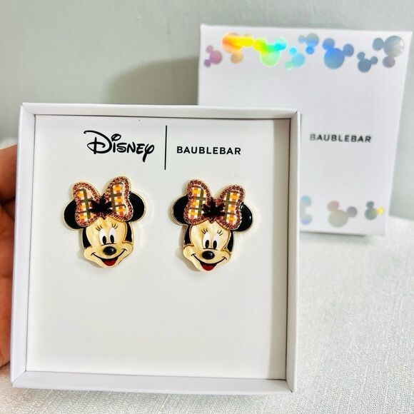 Baublebar Disney Earrings Minnie Mouse Maple Leave New - Picture 1 of 5
